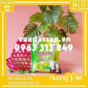 Kẹo dừa sầu riêng lá dứa Hai Tỏ 150gr