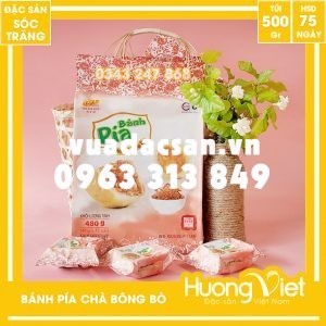 Bánh pía thịt chà bông bò mini Tân Huê Viên 12 bánh (túi 500gr)