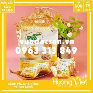 Bánh pía chà bông trứng muối mini Tân Huê Viên 12 bánh (túi 500gr)