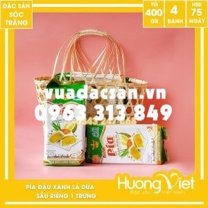 Bánh pía lá dứa sầu riêng 2 sao Tân Huê Viên 400gr