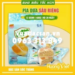 Bánh pía dừa sầu riêng mini Tân Huê Viên 12 bánh (túi 500gr)