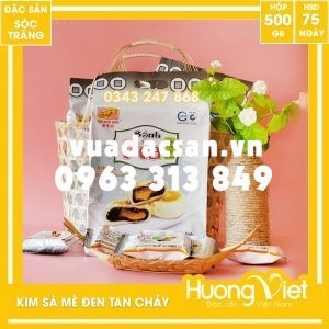 Bánh pía kim sa mè đen mini Tân Huê Viên 12 bánh (túi 500gr)