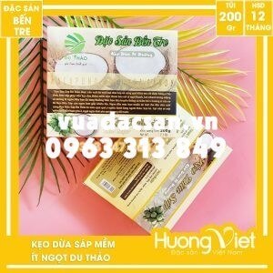 Kẹo dừa sáp cao cấp ít đường Du Thảo 200gr