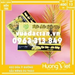 Kẹo dừa sầu riêng cao cấp ít đường Du Thảo 400gr
