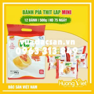 Bánh pía thịt lạp mini Tân Huê Viên 12 bánh (túi 500gr)